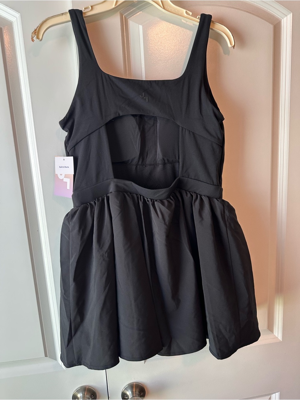 JoyLab Black Sleeveless Tank Dress with Gathered Skirt - Picture 4 of 8